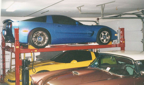 Corvettes on the Car Lift