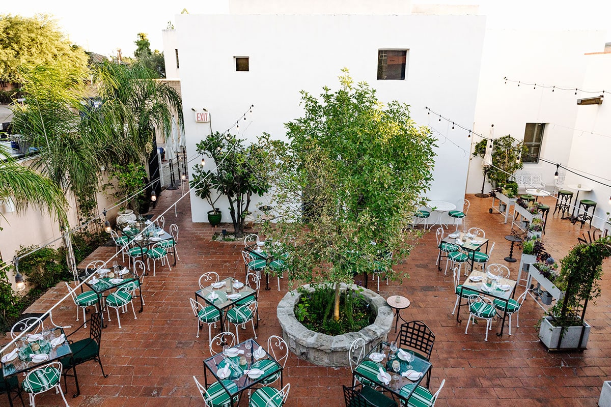 The Coronet courtyard on Cushing Street